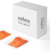 Oshēn Brand - Atlantic Salmon - 8oz Fresh Fillet Skin-on Portions (4 Count) Sustainably Raised- 2lb Box Cheapest Price