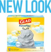Glad ForceFlex Tall Kitchen Drawstring Trash Bags, 13 Gallon, Fresh Clean Febreze, 80 Count, Package May Vary Cheapest Price