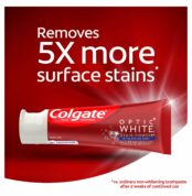 Colgate Optic White Stain Fighter with Baking Soda Whitening Toothpaste, Clean Mint Flavor, Removes Surface Stains, Enamel-Safe for Daily Use, Teeth Whitening Toothpaste with Fluoride, 6 Oz Tube Cheapest Price