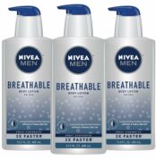 Nivea Men Breathable Body Lotion, 48 Hour Hydrating Lotion, 3 Pack of 13.5 Fl Oz Bottles Best Price