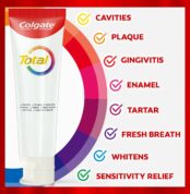 Colgate Total Whitening Toothpaste, 10 Benefits, No Trade-Offs, Freshens Breath, Whitens Teeth and Provides Sensitivity Relief, Mint Flavor, 4 Pack, 5.1 Oz Tubes Cheapest Price