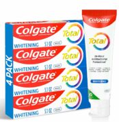 Colgate Total Whitening Toothpaste, 10 Benefits, No Trade-Offs, Freshens Breath, Whitens Teeth and Provides Sensitivity Relief, Mint Flavor, 4 Pack, 5.1 Oz Tubes Best Price