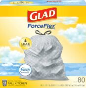 Glad ForceFlex Tall Kitchen Drawstring Trash Bags, 13 Gallon, Fresh Clean Febreze, 80 Count, Package May Vary Best Price