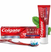 Colgate Optic White Stain Fighter with Baking Soda Whitening Toothpaste, Clean Mint Flavor, Removes Surface Stains, Enamel-Safe for Daily Use, Teeth Whitening Toothpaste with Fluoride, 6 Oz Tube Best Price