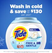 Tide PODS Free and Gentle Laundry Detergent Soap Pacs 112 ct HE Compatible and Coldwater Clean, Packaging may vary Cheapest Price