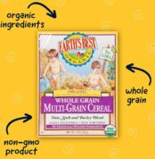 Earth's Best Organic Baby Food, Organic Whole Grain Multi-Grain Baby Cereal, Non-GMO, Easily Digestible and Iron Fortified Baby Food, 8 oz Box (Pack of 12) Cheapest Price